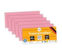 perfect line - Intercalaires recyclés, lot de 220, rouge, perforés - certifiés Ange Bleu, pour format A4, fabriqués en Allemagne