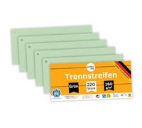 perfect line - Intercalaires recyclés, lot de 220, verte, perforés - certifiés Ange Bleu, pour format A4, fabriqués en Allemagne