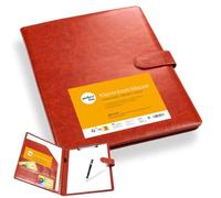 perfect line Porte-bloc format A4 avec fermeture magnétique - En cuir synthétique résistant avec aspect cuir élégant - Porte-documents de qualité supérieure (1 porte-documents, marron)