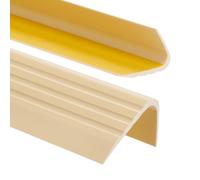 PerfectPVC Nez de marche PVC autoadhésif antidérapant 65x40mm 150cm Crème | Protection de bord de marche autocollante, profilé d’angle antidérapant d’escalier, bande de bordure, pose sans perçage