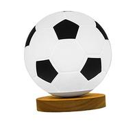 perfk 3D Football Lampe Luminosité Réglable LED Veilleuse USB Alimenté Lumière Chaude Petite Lampe de Table Base en Bois Massif pour Chevet Décor À La, Base Plate
