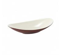 perfk Assiette Mélamine Design Bol Ovale Plat Présentation Résistante aux Chocs Nettoyage Rapide Adaptée à Usage Domestique Réunions, Blanc Café, M