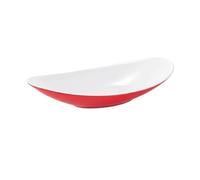 perfk Assiette Mélamine Design Bol Ovale Plat Présentation Résistante aux Chocs Nettoyage Rapide Adaptée à Usage Domestique Réunions, Rouge+Blanc, M