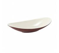 perfk Assiette Mélamine Design Bol Ovale Plat Présentation Résistante aux Chocs Nettoyage Rapide Adaptée à Usage Domestique Réunions, Café Blanc, L