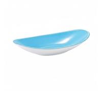 perfk Assiette Mélamine Design Bol Ovale Plat Présentation Résistante aux Chocs Nettoyage Rapide Adaptée à Usage Domestique Réunions, Bleu+Blanc, M