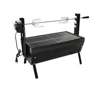 perfk Barbecue à Rôtissoire Extérieure Grill Barbecue Charbon Rôtissoire Tournebroche Grille Cuisson Fer Structure Renforcée, Barbecue Au Charbon De Bois C03, Modèle Enfichable