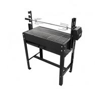 perfk Barbecue à Rôtissoire Extérieure Grill Barbecue Charbon Rôtissoire Tournebroche Grille Cuisson Fer Structure Renforcée, Barbecue Au Charbon De Bois C03 Surélevé, Modèle À Piles