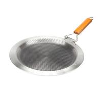 perfk Crêpière en Acier Inoxydable, antiadhésive, pour Le Camping, Facile à Nettoyer, Surface de Cuisson alvéolée, poêle à crêpes Ronde et Plate, 30cm