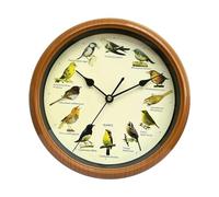 perfk Horloge des Oiseaux, Horloge Murale Ronde 10 Pouces, Horloge Murale/de Bureau Motif Oiseau Chantant, Horloge Murale Cadeaux d'anniversaire Moderne Horloge Vintage Silencieuse sans Tic Tac