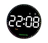 perfk Horloge Murale numérique à LED Horloge électronique avec télécommande Affichage Automatique du rétroéclairage Réveil Suspendu Horloge Murale Ronde