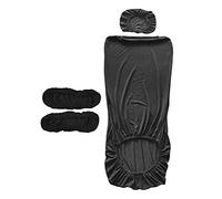 perfk Housses de siège de Chaise de Bureau Amovibles Protecteur de siège Housse de Fauteuil Rotatif Doux et Confortable résistant à l'eau pour Chaise, Noir