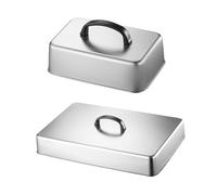 perfk Lot 2 couvercles rectangulaires pour badigeonner, Faire Fondre Le Fromage et Utiliser comme Couvercle Universel Multifonction pour Burgers,