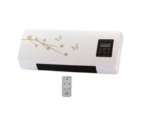 perfk Mini Climatiseur Mural avec Télécommande, Climatiseur Portable, Climatisation Split, Prise UE 220 V, 1200W, pour Bureau, Chambre à Coucher, Salon, Modèle à fleurs dorées