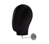 perfk Présentoir mural pour perruques, tête de mannequin suspendue, facile à installer, modèle polyvalent pour casques, centres commerciaux et salons de, Noir