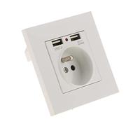 perfk Prise Murale avec Prises USB ur avec Port de Duplex FR, Lot de 1, 86 types