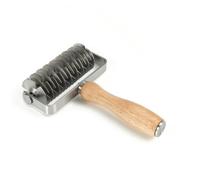 perfk Rouleau à Pâte Pizza Coupe Pâtisserie Roue Grille Découpeur Lattice avec Poignée Bois pour Découpe Uniforme et Rapide Rendus Créatifs Tressés Prise, L Lattice Roller
