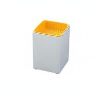 perfk Seau à Résidus de Table Collecteur de Déchets à Thé Séparateur Style Épuré Adapté au Bureau Espace de Travail Décoration Intérieure, Blanc-jaune