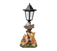 perfk Statue Chat Solaire pour Jardin, Sculptures Jardin avec lumières solaires, Cadeau Mignon, Statue Chat d'extérieur pour la décoration, 15 X 9 X 35.5 Cm
