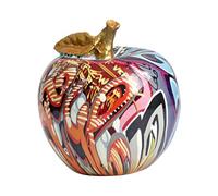 perfk Statue de pomme graffiti, figurine décorative en résine, centre de table, ornement de bureau pour étagère, décoration de table pour la maison