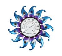 perfk Thermomètre Mural intérieur/extérieur Cadeau Unique - Décoration Jardin - Fixation Murale décorative pour Cour, Jardin et terrasse, Bleu