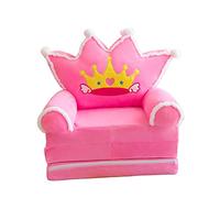 perfk Toddler Lovely Children Seat Slipcover Durable Lavable Furniture Cute Kids Sofa Cover Couch Cover, for Home Bedroom, Couronne Rose