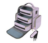 perfk Trousse de rangement pour vernis à ongles, pouvant contenir 72 flacons, avec poignée robuste, idéale pour une utilisation à domicile ou en salon, Violet