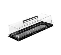 perfk Vitrine de pâtisserie de Boulangerie, boîte de présentation, présentoir à gâteaux rectangulaire en Acrylique, Plateau à gâteaux à Dessert pour Baby, Noir