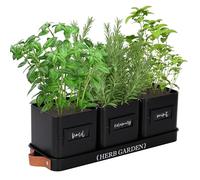 PERFNIQUE Ensemble de Pots de Fleurs d'intérieur avec Plateau, Pots de Fleurs d'intérieur de Ferme, Rebord de fenêtre, Jardin d'herbes aromatiques avec Drainage (Pot de Fleurs Uniquement) pour