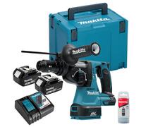 Perfo-burineur SDS-Plus LXT - MAKITA - avec 2 batteries 18V 5.0Ah, en coffret avec poignée - DHR243RTJ