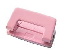 Perforateur à double trou, perforateur de papier à 2 trous de 6 mm, petit outil de poinçonnage de bureau, classeurs de bureau robustes pour organisateur de papier de 1 mm (Rose)