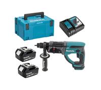 Perforateur burineur MAKITA 18V Li-Ion (2x 5Ah) SDS-Plus LXT 2J + coffret MAKPAC DHR202RTJ