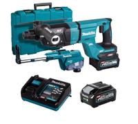 Perforateur-burineur SDS-PLUS 40V max - 28 mm XGT avec kit d'aspiration - MAKITA - avec 2 batteries 40V 4.0Ah - chargeur - coffret - HR007GM202