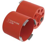 Perforateur de boîtier PROFI D.82mm Longueur de travail 62mm Longueur totale 90mm brasé TECWERK