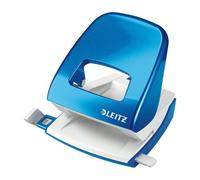 Perforateur de bureau 2 trous Leitz Wow 5008 capacité 30 feuilles métal - bleu