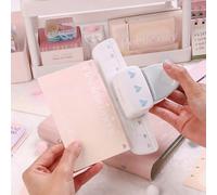 Perforatrice à 3 trous en forme de cœur pour planificateur, bricolage, perforatrice à 3 trous pour classeur A5 A6 A7, perforatrice artisanale avec règle de positionnement et plateau à puce amovible
