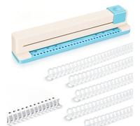 Perforatrice à 30 Trous, Perforatrice Manuelle pour Feuilles Volantes avec 6 Spirales de Reliure Transparentes Perfore Jusqu'à 5 Feuilles Perforatrice Multi-trous pour Formats A4 A5 A6 A7