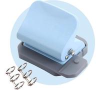 Perforatrice à 6 trous pour papiers A4, A5 et B5, bleue, réglable