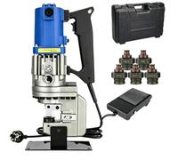 Perforatrice hydraulique électrique 1800 W Perforatrice métaux et cuivre | Perforatrice pour cornières en acier Avec 5 matrices Pour le perçage fer, aluminium(Channel Steel)
