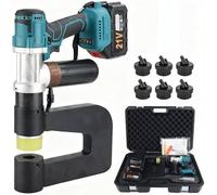Perforatrice hydraulique électrique avec 6 matrices de poinçonnage, perceuse en métal haute efficacité, comprend 2 batteries 6,0 Ah pour un poinçonnage de précision et des résultats rapides