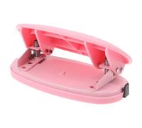 Perforatrice Manuelle à Deux Trous pour Papier de Bureau, Rose 6 CM | Index Cards et Chipboard, Usage Bureau et École, Métal et Silicone, Poinçonnage Manuel