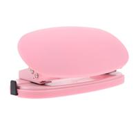 Perforatrice Manuelle Réglable à Deux Trous pour Papier de Bureau Rose | Usage Maison et École, pour Papier Cartonné, Étiquettes et Cartes Fines, Règle de 6cm