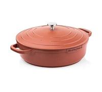 Westinghouse Performance Series Sauteuse peu profonde avec couvercle, 32 cm, fonte d'aluminium légère, compatible avec toutes les cuisinières et le four, couvercles de poignée inclus, orange