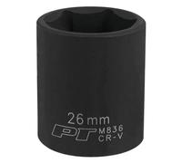 PERFORMANCE TOOL M836 Lot de 1 Douille à Choc à 6 pans de 26 mm avec Embout de 1,27 cm