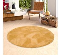 Pergamon Luxe Super Doux Tapis à Poils Longs Shaggy Couleur Unie Rond Salon Chambre à Coucher Chambre d'enfant