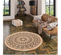 Pergamon - Nele Ethno - Tapis en fibre naturelle de jute - Fait à la main - Rond - 80x80 cm