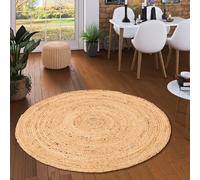 Pergamon Nele - Tapis en Fibre Naturelle de Jute - Fait à la Main - Rond - 2 Tailles