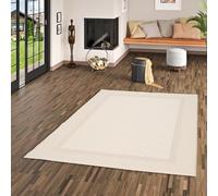 Pergamon Panama - Tapis Plat tissé intérieur/extérieur - Bordure Gris - 5 Tailles