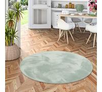 Pergamon Pearl - Tapis de Luxe en Fourrure synthétique Super Douce - Vert - Rond - 3 Tailles