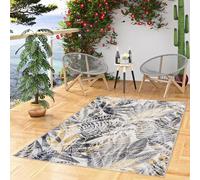 Pergamon Tapis extérieur Malibu Anthracite Moutarde - Tapis Design résistant aux intempéries et aux UV pour intérieur et extérieur, Balcon, terrasse, Jardin, Facile à Entretenir et Robuste