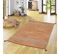 Pergamon Tapis Naturel Laine de Construction Kilim Toskana Beige | Tapis Naturel tissé Main Entretien Facile pour Cuisine Couloir Salon